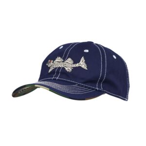 WITHMOONS Cotton Fishing Hat Fish Bone Embroidery Trucker Dad Baseball Cap YZ10119 (Navy)