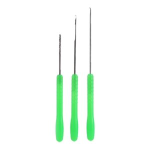 plplaaoo 3pcs/set bait needle fish drill tackle rigging tool,stainless steel fishing bait needle set,carp fishing drill hook needle baiting rig tool for making rigs,bait making equipment