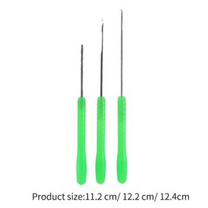 plplaaoo 3Pcs/Set Bait Needle Fish Drill Tackle Rigging Tool,Stainless Steel Fishing Bait Needle Set,Carp Fishing Drill Hook Needle Baiting Rig Tool for Making Rigs,Bait Making Equipment