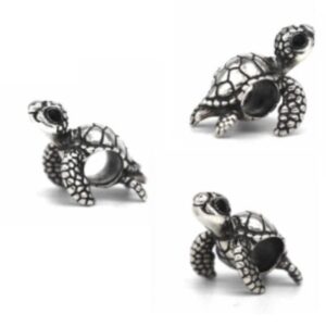 Realistic Baby Turtle 925 Sterling Silver Charm Bead For Pandora & Similar Charm Bracelets or Necklaces