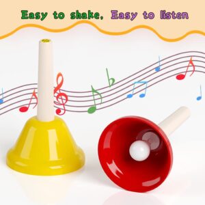 GuangTao King Hand Bells Set 8 Note Musical Bells with Colorful Songbook for Toddlers Children Kids Adults School Church Classroom Wedding