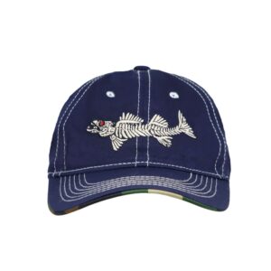 WITHMOONS Cotton Fishing Hat Fish Bone Embroidery Trucker Dad Baseball Cap YZ10119 (Navy)