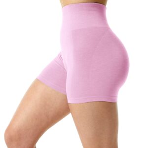 Unthewe Workout Butt Lifting Shorts for Women High Waisted Seamless Gym Yoga Booty Shorts(U526-Scrunch Pink-S)