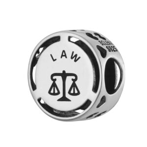 Job Career Professions 925 Sterling Silver Charm Bead For Pandora & Similar Charm Bracelets or Necklaces (Law Lawyer Judge Paralegal)