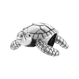 Realistic Baby Turtle 925 Sterling Silver Charm Bead For Pandora & Similar Charm Bracelets or Necklaces