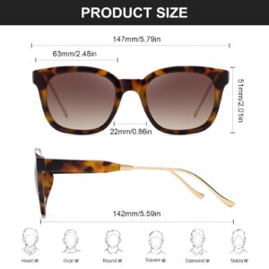 Polarized Sunglasses for Women Men Classic Square Sunglasses Retro Trendy Shades Sun Glasses UV400 Protection Lens