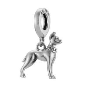 Dog Breeds Memorial 925 Sterling Silver Charm Bead For Pandora & Similar Charm Bracelets or Necklaces (Great Dane)