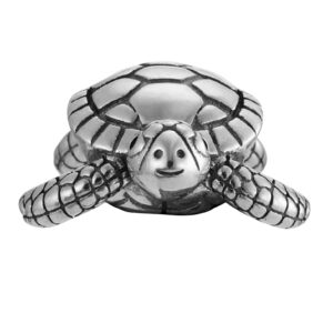 Realistic Baby Turtle 925 Sterling Silver Charm Bead For Pandora & Similar Charm Bracelets or Necklaces