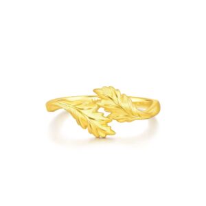 CHOW SANG SANG 999 24K Solid Gold Acanthus Ring for Women 93243R (Our Size 13 / US 6)