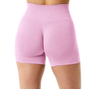 Unthewe Workout Butt Lifting Shorts for Women High Waisted Seamless Gym Yoga Booty Shorts(U526-Scrunch Pink-S)