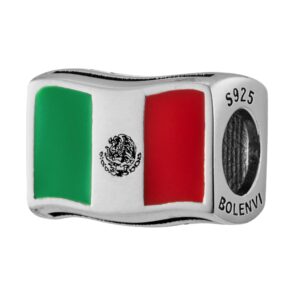 flags travel country 925 sterling silver charm bead for pandora & similar charm bracelets or necklaces (mexico)