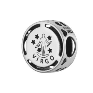 Zodiac Signs Birthday Symbols 925 Sterling Silver Charm Bead For Pandora & Similar Charm Bracelets or Necklaces (Virgo)