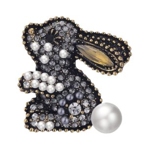 Brooch for Friends Rabbit Fashion Pin Cloth Men Beautiful Women Gifts Bunny Decoration Jackets Brooch Stocking Initial Pin (B, One Size)