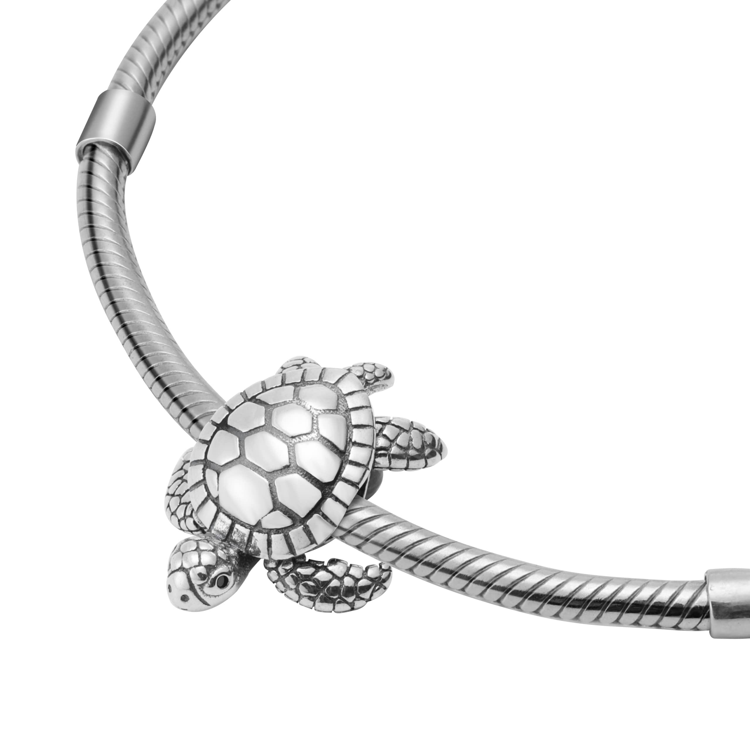 Realistic Baby Turtle 925 Sterling Silver Charm Bead For Pandora & Similar Charm Bracelets or Necklaces