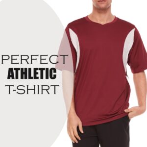 Workout Shirts for Men, Moisture Wicking Quick Dry Active Athletic Men's Gym Performance Loose fit T Shirts