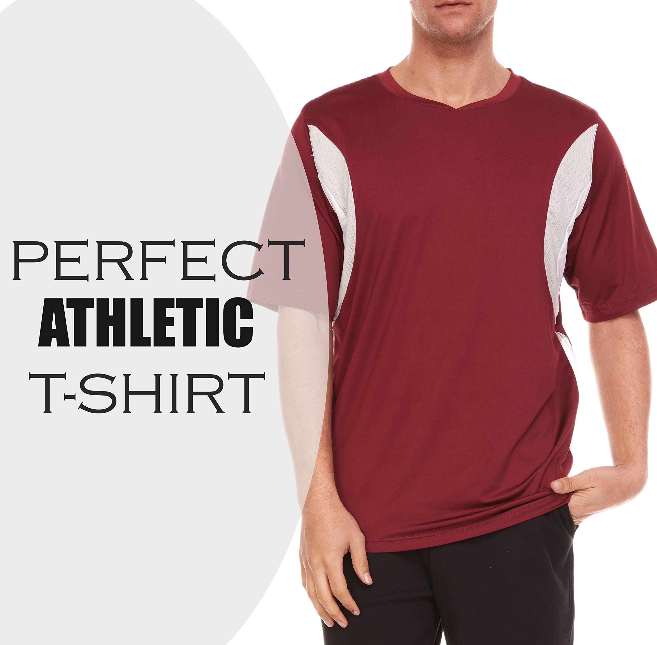 Workout Shirts for Men, Moisture Wicking Quick Dry Active Athletic Men's Gym Performance Loose fit T Shirts