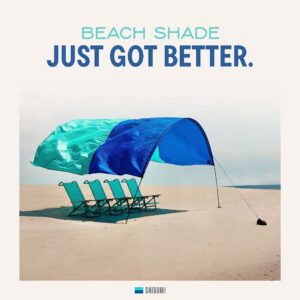 Shibumi Shade®, World's Best Beach Shade, The Original Wind-Powered® Beach Canopy, Provides 150 Sq. Ft. of Shade, Compact & Easy to Carry, Sets up in 3 Minutes, Designed in America