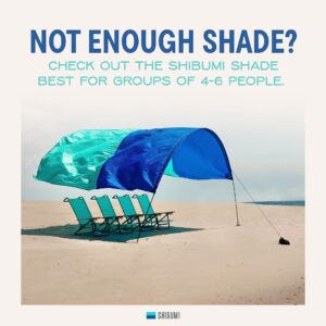 Shibumi Shade Mini®, World's Best Beach Shade, The Original Wind-Powered® Beach Canopy, Provides 75 Sq. Ft. of Shade, Compact & Easy to Carry, Sets up in 2 Minutes, Designed & Sewn in America