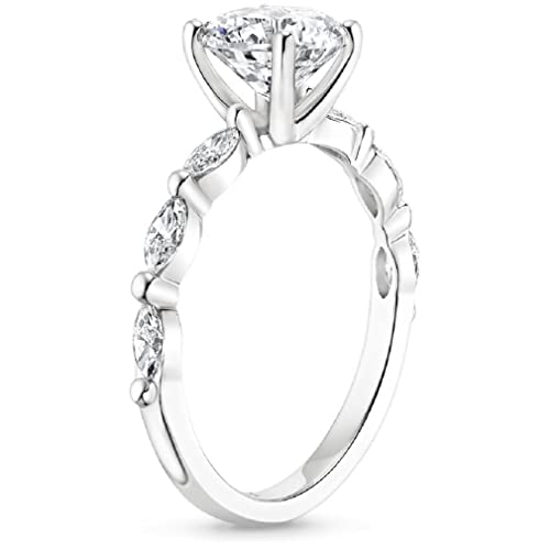 JEWELERYN Lovely Solitiare Bridal Set, Oval Cut 3 CT, Colorless Moissanite Ring Set, 925 Sterling Silver, Engagement Ring, Wedding Ring, Perfact for Gifts Or As You Want (7.5) White