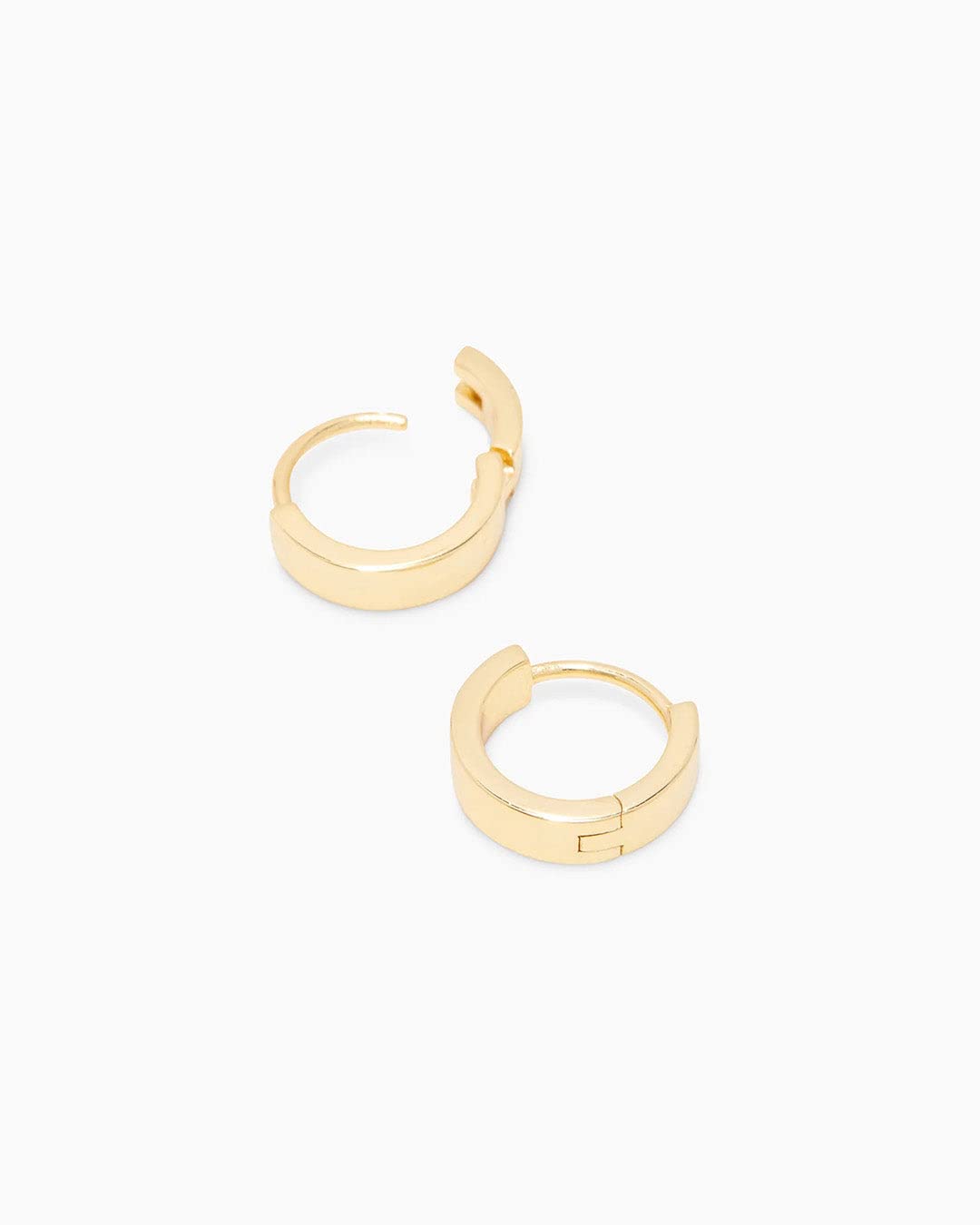 gorjana Women's Rose Huggies, 18k Gold Plated, Minimalist Flat Cuff Huggie Hoop Earrings