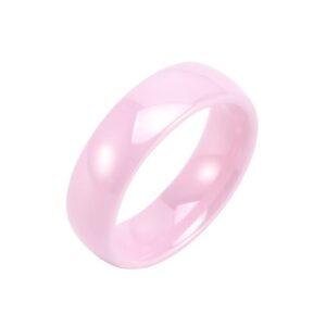 Ceramic Ring Simple Plain Wedding Band Promise Statement Anniversary Stackable Band Ring Engagement Wedding Band Gifts for Women Her Black/White/Blue/Pink,Width:3mm/6mm/8mm (FANRGS1090714P-7)