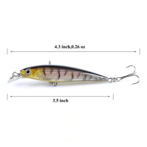 8pcs Fishing Minnow Lures and Crank Baits , as Sinking Jerkbait Lures or Diving fishing Lures and Hard Lures, Fishing Plugs and Hard Swimbaits or Topwater Baits for Salmon Redfish Trout BassWalleye-29