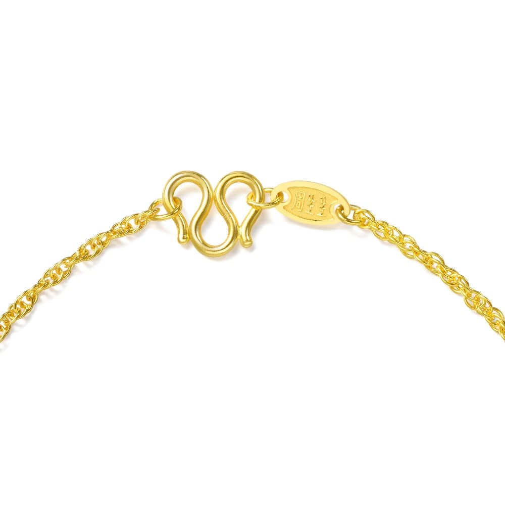 CHOW SANG SANG 999.9 24K Solid Gold Price-by-Weight Gold Twisted, Singapore Chain Necklace for Women 68279N (Approx. 0.12tael (~4.49g), 17.7 Inches, (45 CM))