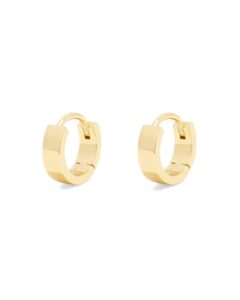 gorjana women's rose huggies, 18k gold plated, minimalist flat cuff huggie hoop earrings