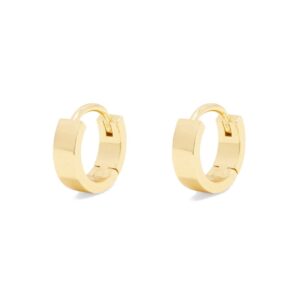 gorjana Women's Rose Huggies, 18k Gold Plated, Minimalist Flat Cuff Huggie Hoop Earrings