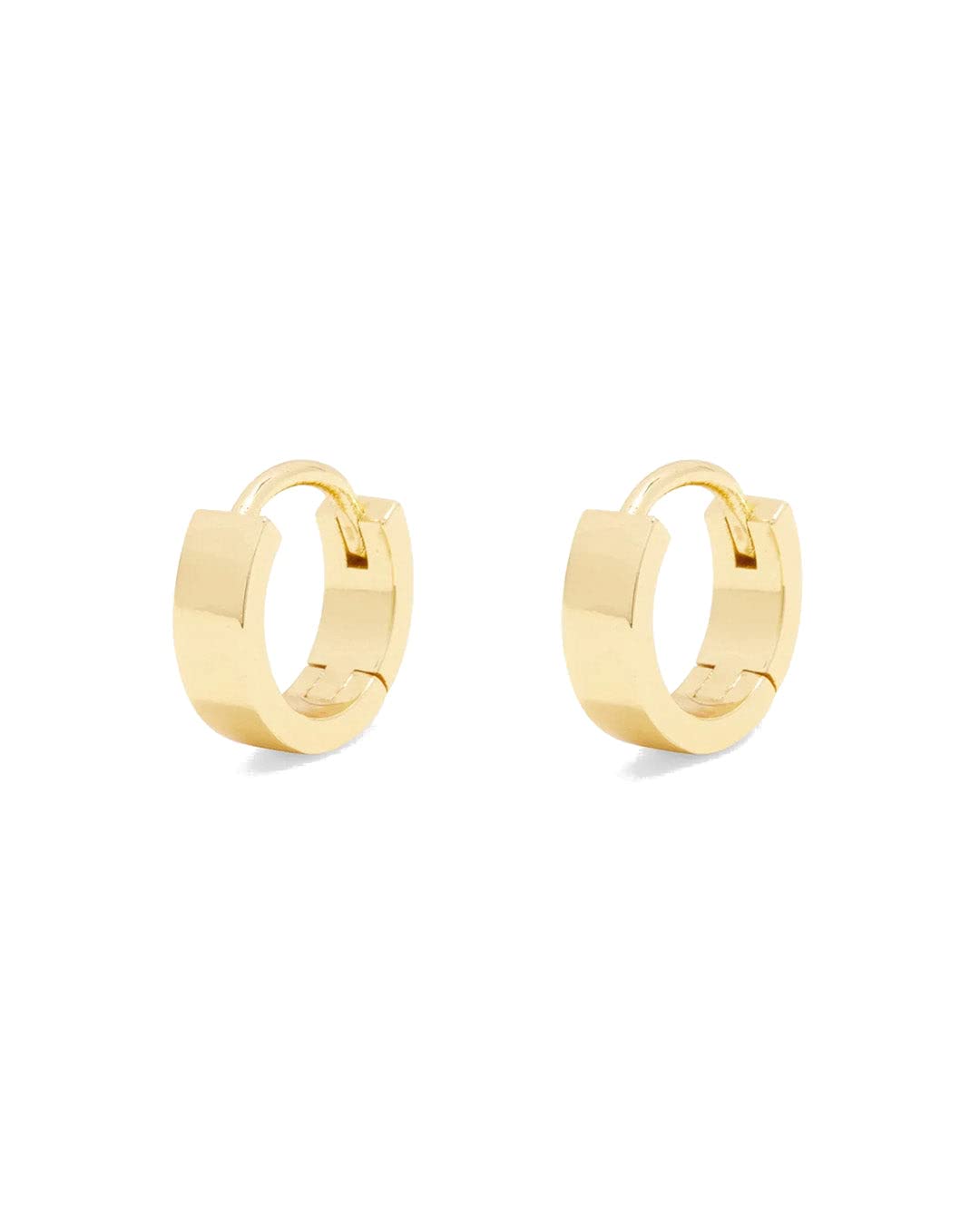 gorjana Women's Rose Huggies, 18k Gold Plated, Minimalist Flat Cuff Huggie Hoop Earrings