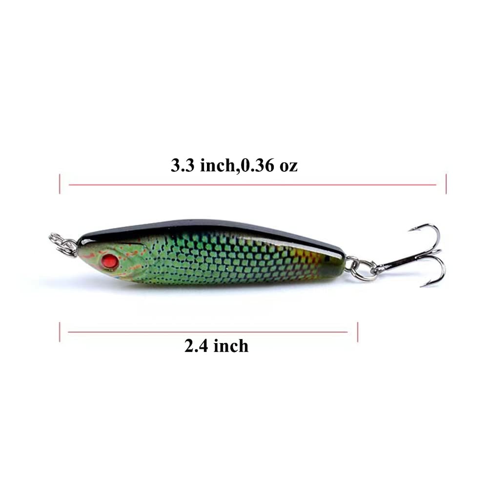 7 Pcs Topwater Fishing and Floating Hard Lures Lures or Pencil Popper Lures , as Floating Pencil Popper Lures Or Fishing Plugs for Salmon Redfish Trout Bass Walleye-31