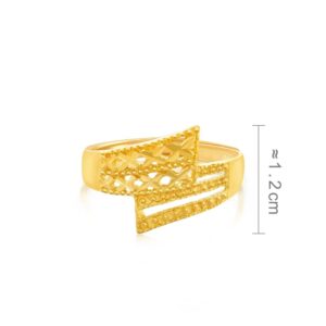 CHOW SANG SANG 999.9 24K Solid Gold Price-by-Weight 3.36g Gold Geometric, Cross Band Ring for Women 57601R | Size Adjustable (Approx. 0.09tael (~3.36g), Adjustable)