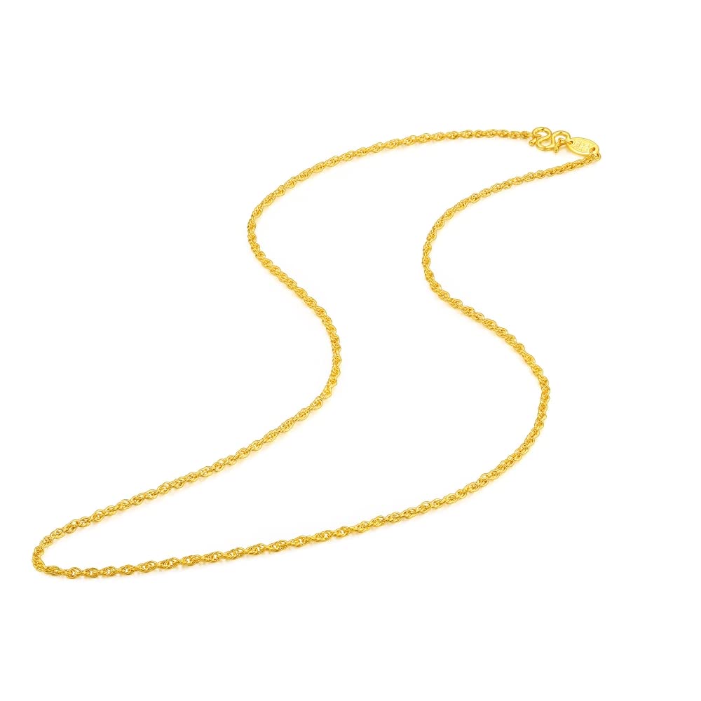 CHOW SANG SANG 999.9 24K Solid Gold Price-by-Weight Gold Twisted, Singapore Chain Necklace for Women 68279N (Approx. 0.12tael (~4.49g), 17.7 Inches, (45 CM))