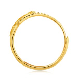 CHOW SANG SANG 999.9 24K Solid Gold Price-by-Weight 3.36g Gold Geometric, Cross Band Ring for Women 57601R | Size Adjustable (Approx. 0.09tael (~3.36g), Adjustable)