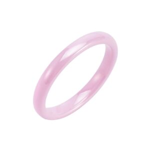 Ceramic Ring Simple Plain Wedding Band Promise Statement Anniversary Stackable Band Ring Engagement Wedding Band Gifts for Women Her Black/White/Blue/Pink,Width:3mm/6mm/8mm