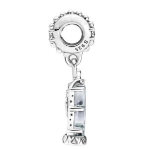 Ouroyea Enchanted Rose Dangle Charm 925 Sterling Silver Pendant,Jewelry Beads Gifts for Women Bracelet&Necklace