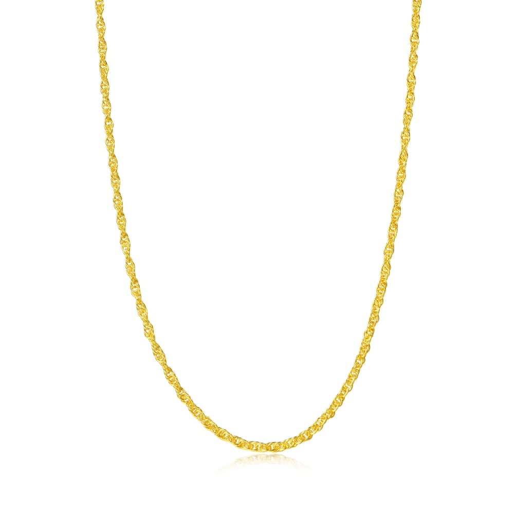 CHOW SANG SANG 999.9 24K Solid Gold Price-by-Weight Gold Twisted, Singapore Chain Necklace for Women 68279N (Approx. 0.12tael (~4.49g), 17.7 Inches, (45 CM))