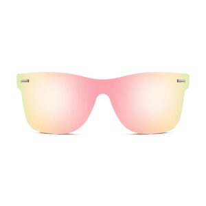 FEISEDY Sunglasses, Rimless Mirrored Sun Glasses with Reflective One-Piece Lens, B4114