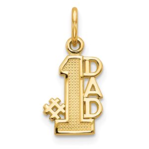 Auriga Fine Jewelry 14k Yellow Gold Number 1 Dad Pendant (L- 17 mm, W- 9 mm)