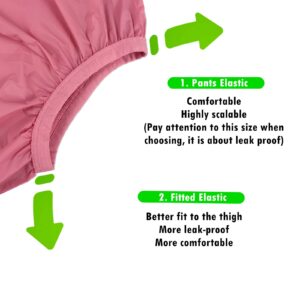 AQX Adult Leakproof Underwear for Women, Washable Low Noise Reusable Adult Diaper Cover, Pink Plastic Pants Cover Unisex 2Pcs (XL, Pink)