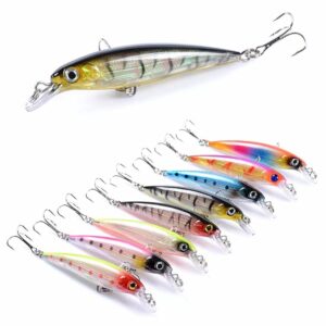 8pcs Fishing Minnow Lures and Crank Baits , as Sinking Jerkbait Lures or Diving fishing Lures and Hard Lures, Fishing Plugs and Hard Swimbaits or Topwater Baits for Salmon Redfish Trout BassWalleye-29