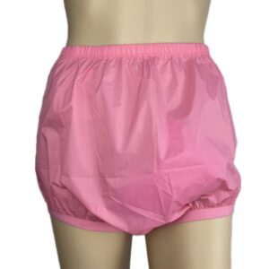 AQX Adult Leakproof Underwear for Women, Washable Low Noise Reusable Adult Diaper Cover, Pink Plastic Pants Cover Unisex 2Pcs (XL, Pink)