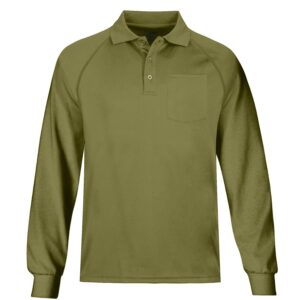 moheen men's outdoor sport performance polo long sleeve shirt tactical top tee shirt(army green,4xl)