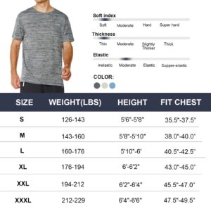 GRAMVAL Men's Crew T-Shirt,Light Weight Dry-Fit Moisture Wicking Active Athletic Performance