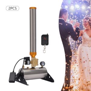 2PCS Confetti Cannon Machine Remote Control Confetti Launcher Machine Cannon Wireless Party Wedding Stage Paper Shots