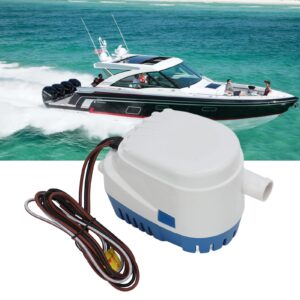 12v 1100gph Automatic Submersible Boat Bilge Water Pump, Auto with Float Switch, Bilge Pump for Boats (Blue - Automatic)