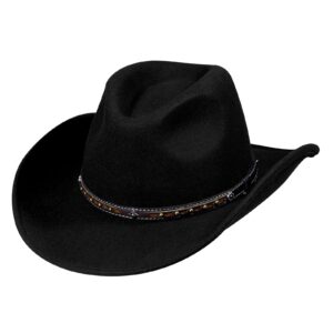 MIX BROWN Cowboy Hat with Wide Brim 100% Wool Cowgirl Hat Western Hats for Women Men Felt Outback Panama Rancher Hat