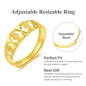 CHOW SANG SANG 999.9 24K Solid Gold Price-by-Weight 2.99g Gold Shimmering and Polished Finished Band Ring for Women 28602R | Size Adjustable