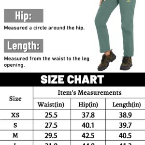 TACVASEN Womens Snow Pants Waterproof Insulated Fleece Lined Pants Ski Winter Hiking Pants Fern Green S