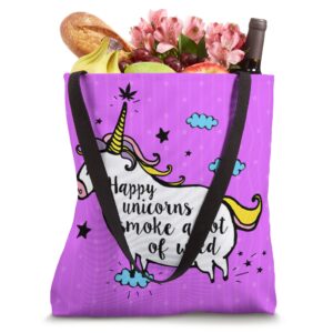 Weed Unicorn Cute Cannabis Fun Marijuana Women Pot Smokers Tote Bag